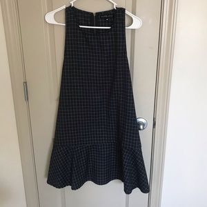 Black plaid swingy dress with pockets